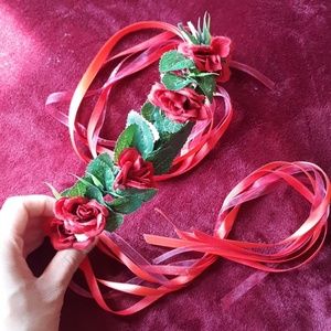 Flower Headband with Ribbons